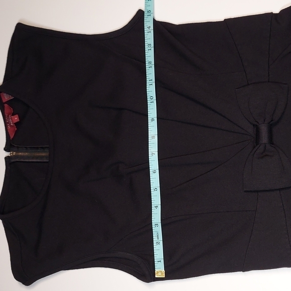 TED BAKER Aruna black bow embellished pleated Fit and Flare Dress Size 2 - Picture 9 of 12